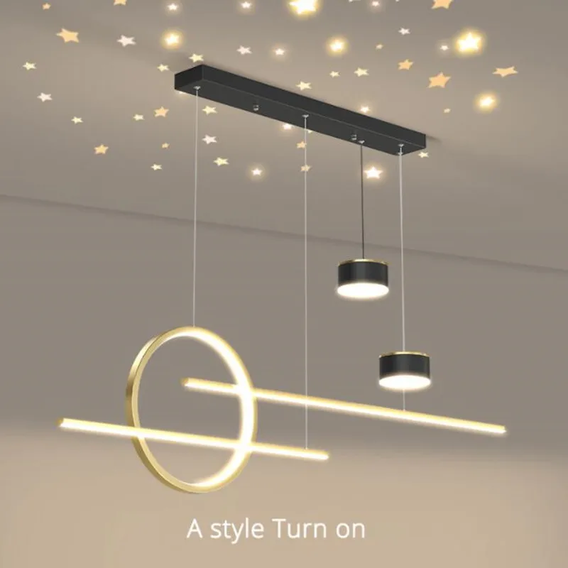 

220V Nordic Starry Pendant Light Modern Luxury Dining Room Lamp Creative Decorative Table Chandelier Multi-mode Hanging Lighting