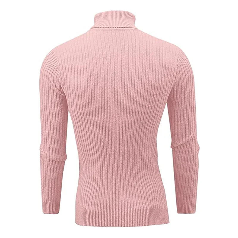New Men's Turtleneck Casual Men's Knitted Sweater Warm Fitness Men's Pullover Top Fried Street Homestay Men's Pullover Casual