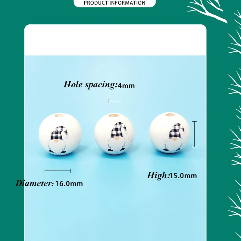 New 500pcs Christmas Wooden Beads White Loose Beads Elk Christmas Old Man Tree Snowman Pattern Beads DIY Jewelry Accessories