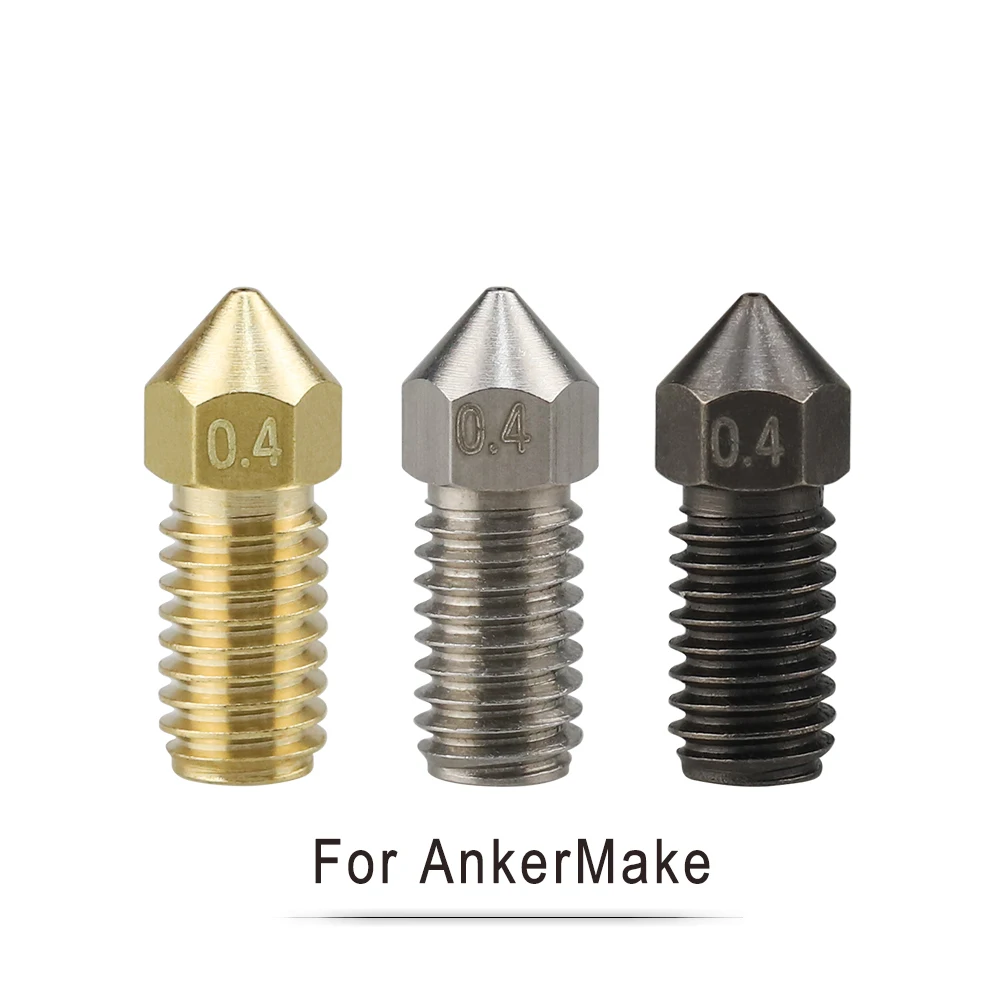 

High Temperature Nozzle High Hardness Hardened Steel Metal for Ankermake 3D Printer Extruder