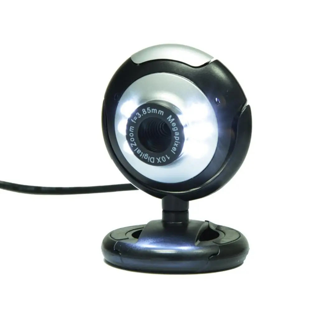 USB 웹캠 고선명도 웹 카메라, PC 노트북용 내장 마이크, 12.0MP, 6 LED 야간 조명