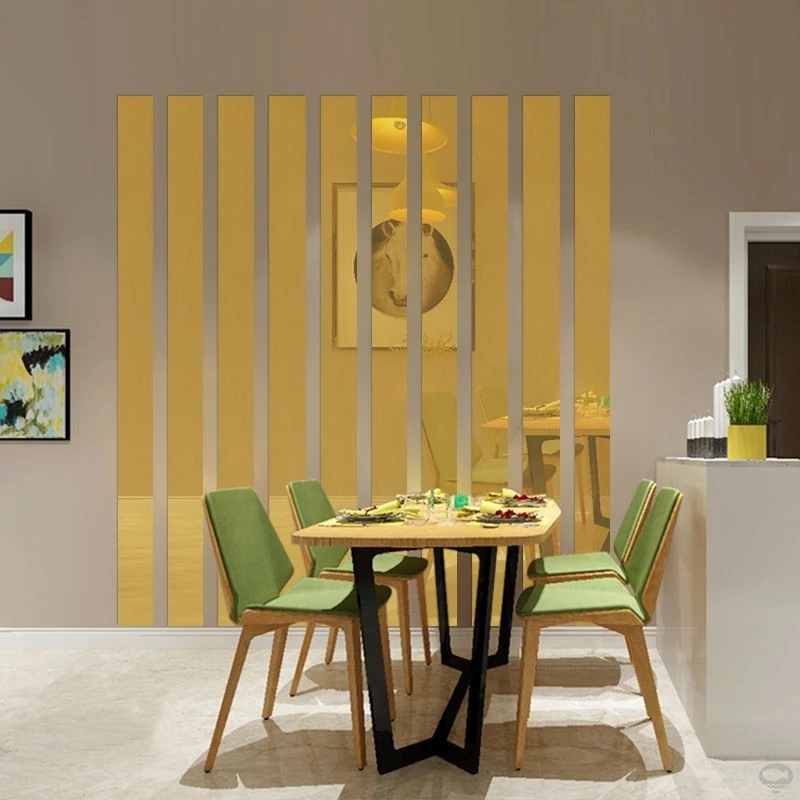 6 colors Mirror Wall Sticker 3D Home Decor Waist Line Ceiling TV background Art Wall Stickers self adhesive strips Waterproof