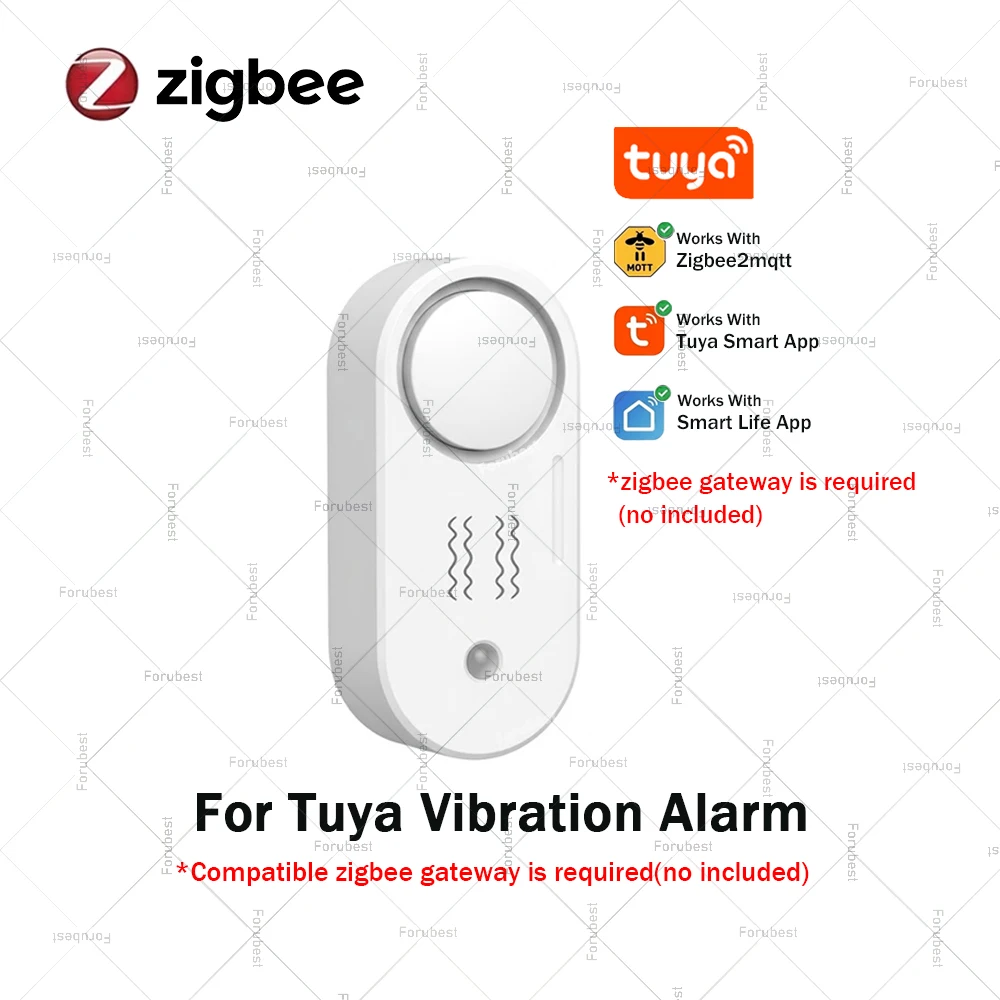 Zigbee 3.0 Smart Home Security Siren with Optional Vibration Shock Detection - 110dB Alarm Sound