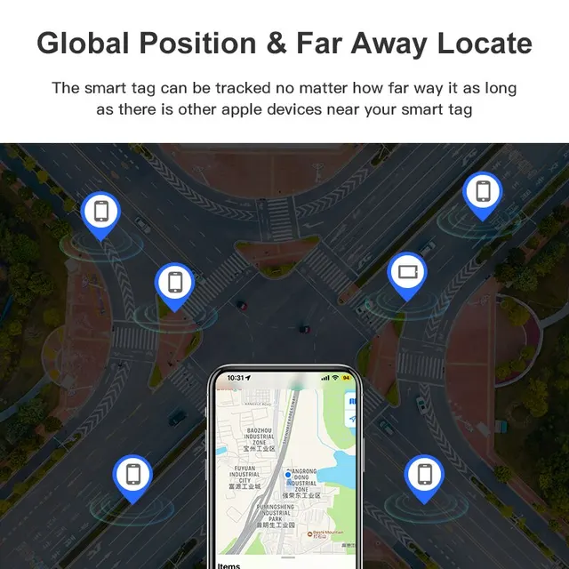 Smart Bluetooth GPS Tracker Works with Find My APP Anti Lose Reminder Device for Iphone Tag Replacement Locator MFI Rated 4