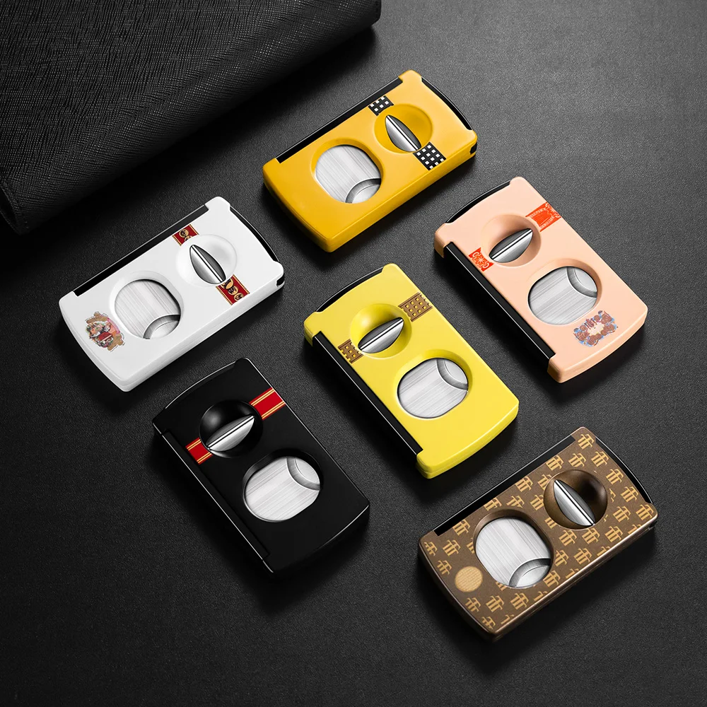 3 in 1 Portable Travel Cigar Cutter V Shape Scissor Cigar Drill Stainless Steel Blade Smoking Accessory with Gift Box CLE-22CAE2 3