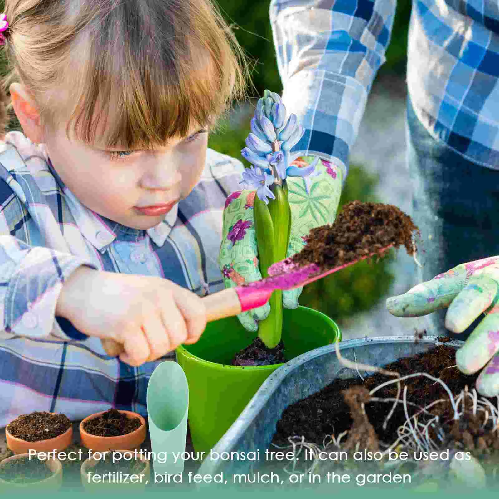 6 Pcs Plastic Gardening Soil Scoops Bonsai Planting Tools for Kids Easy Use Outdoor Garden Potting Spades Non Rust