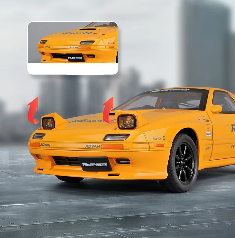 1:24 INITIAL D Mazda RX7 RX-7 Supercar Alloy Model Car Toy Diecast
