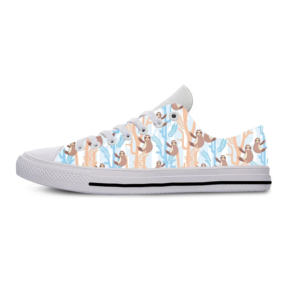 Sloth Pattern Cartoon Anime Funny Cute Fashion Summer Casual Shoes Low Top Lightweight Board Shoes Breathable Men Women Sneakers