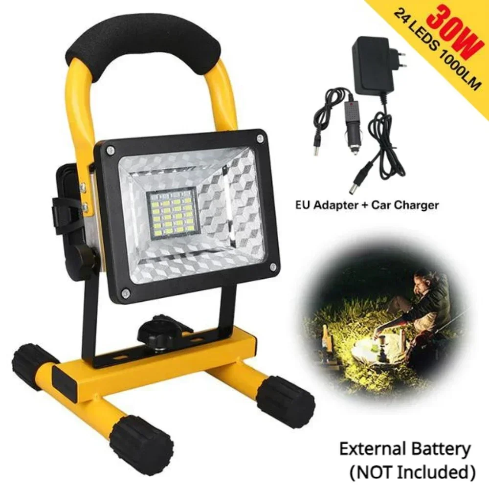 30W/60W LED Portable Rechargeable Floodlight Waterproof Spotlight Battery Powered Searchlight Outdoor Work Lamp Camping Lantern led flashlight camping lights camping lamp led work light work light