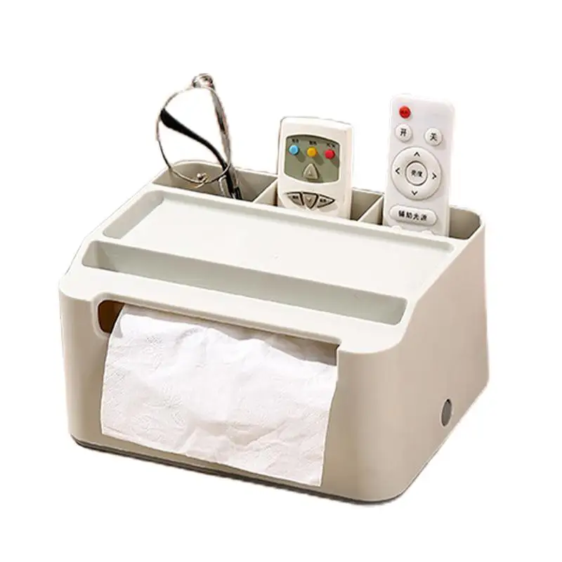 Tissue Box Napkin Holder Remote Control Storage Desk Organizer Office Multifunctional Sundries Container Storage Home 2