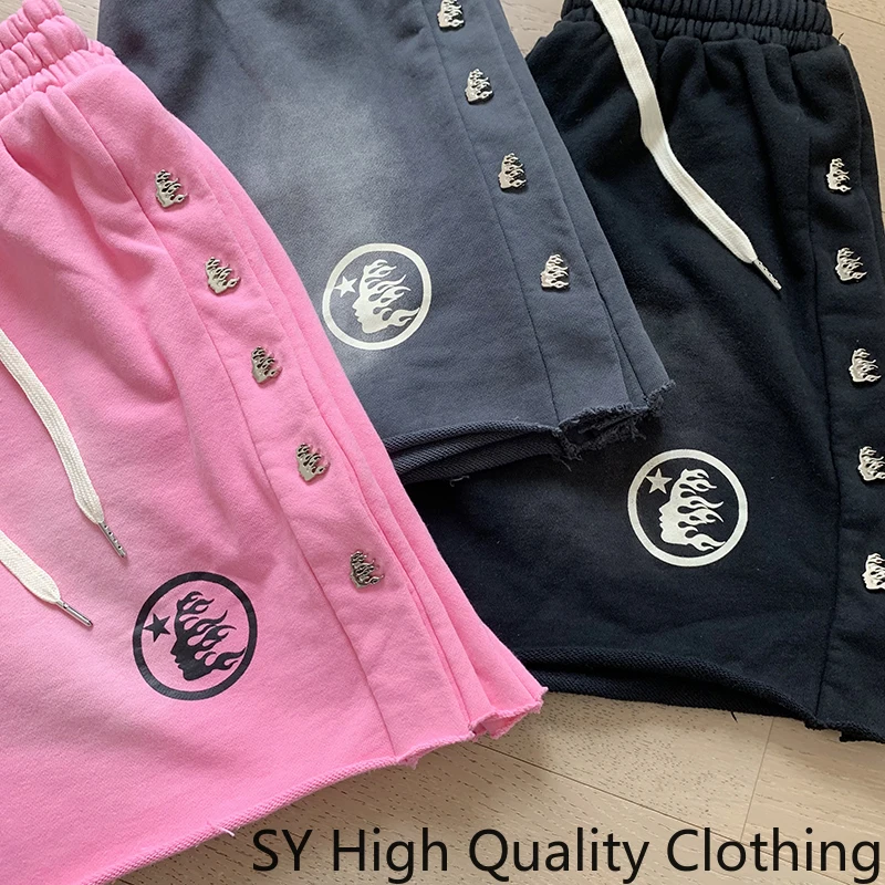 Summer New Hell Star Casual Sports Shorts High Quality Retro Worn Men's and Women's Loose Y2K Pants