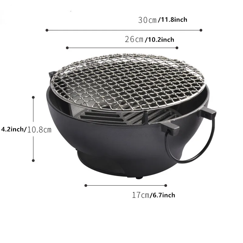 IronMaster Hibachi Grill Outdoor, Small Portable Charcoal Grill, 100%  Pre-Seasoned Cast Iron, Japanese Yakitori Camping Grill - AliExpress