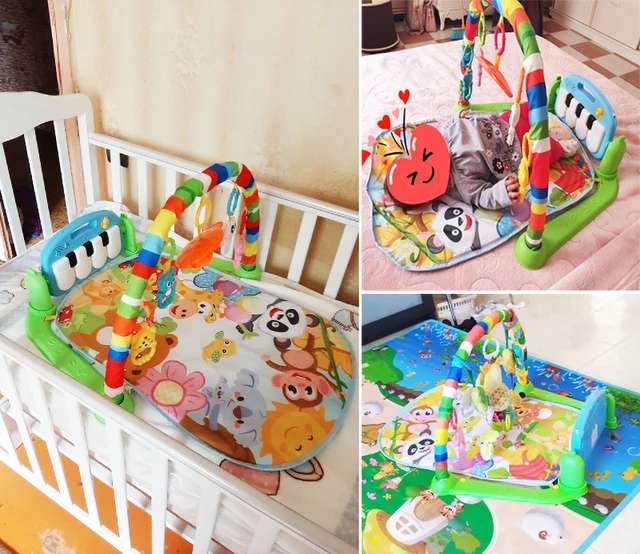 Musical Baby Activity Gym Rack Play Mat Kid Rug Puzzle Mat Carpet Piano Keyboard Infant Playmat