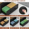 71" Executive Desk, Large Office Desk, Widen File Drawers, Power Outlets, Reversible L Shaped, Corner Desk, Storage Shelves 6