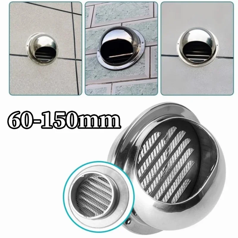 Parede Teto ar Ventilação Duto Ventilação Exaustão Grelha Tampa Saída Impermeável Aberturas Cap para Home Hardware Aço Inoxidável