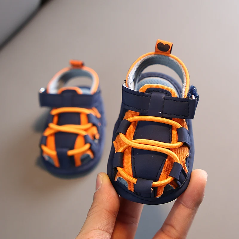 VALEN SINA Summer Kids Newborn Baby Boys Fashion Soft Crib Shoes First Walker Anti Slip Baotou Sandals