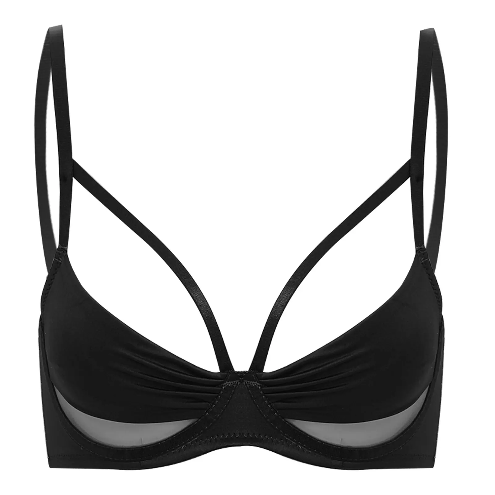 Sexy Female Lingerie Hot Open Chest Brassiere Womens Unlined 1/4 Cup Open Breast Underwired Push-up Bra Hollow Out Balconette