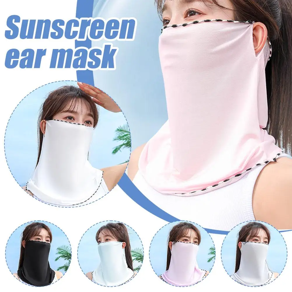 

Women UV Protection Outdoor Neck Wrap Cover Sports Sun Cover Proof Scarf Bib Neck Mask Face Face Cover Sunscreen Silk Ice W W4N7