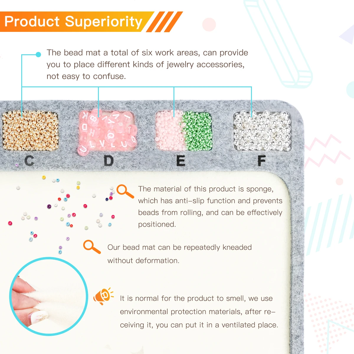 XUQIAN 0.8mm Crystal Elastic Cord with Bead Mat Bead Needle and Yarn Scissors for Bracelet Necklace Jewelry Making Beading L0187