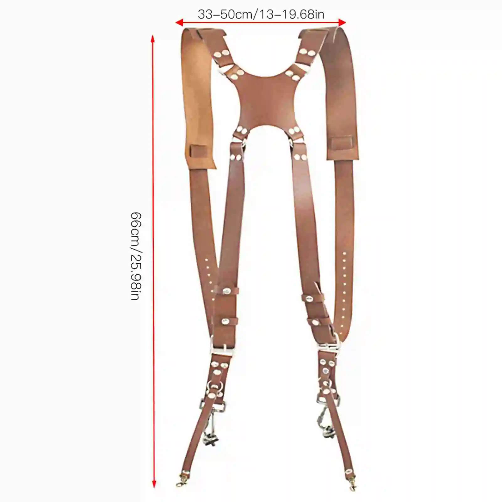 조정 가능한 듀얼 가죽 리벳 더블 숄더 디지털 카메라 숄더 스트랩 하네스 액세서리