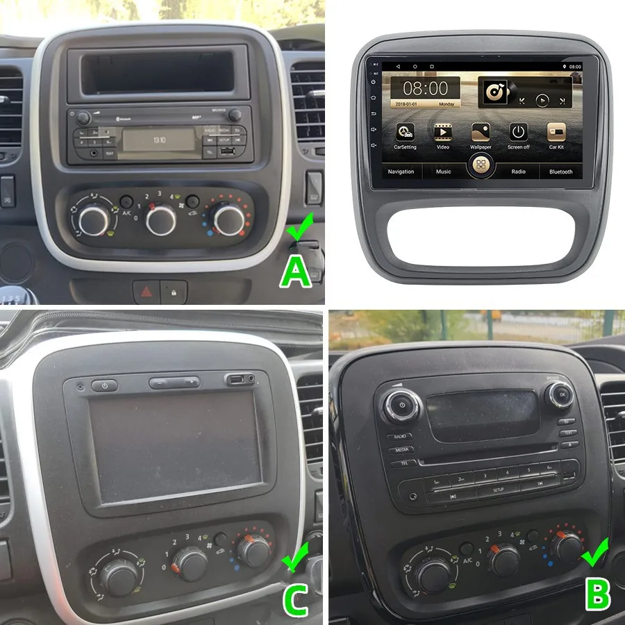 9 "Android 14 Rückfahrkamera Auto Stereo CarPlay Android Auto Für Vauxhall Opel Vivaro B Renault Trafic GPS NAVI BT wifi SWC FM – Detail 5