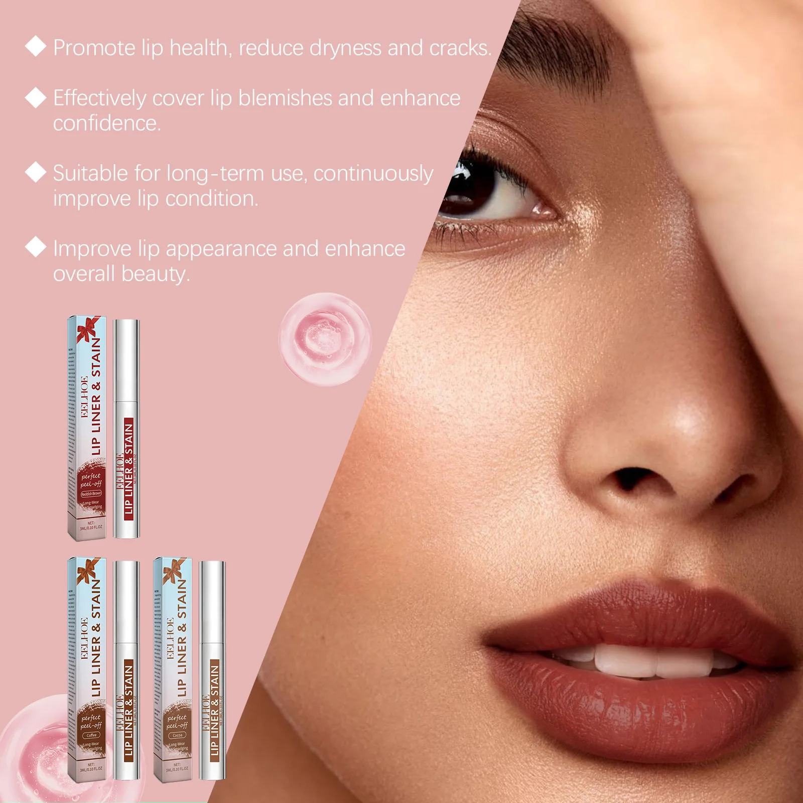 Waterproof Lip Liner Stain Tattoo Long Lasting Makeup Peel off Tattoo Lipgloss Hydrating Matte Lip Peel off Lipliner Cosmetics 5