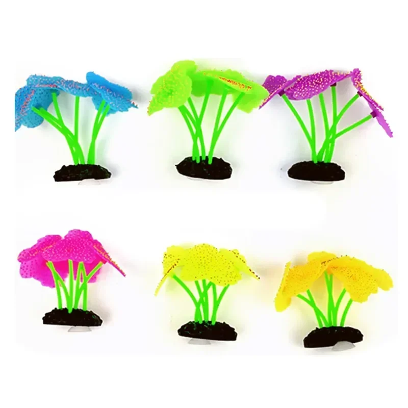 Aquarium Accessories Anemone Weed Fish  Accessories Plastic Decorate Decoration Simulate Artificial Glowing Plants Aquatic