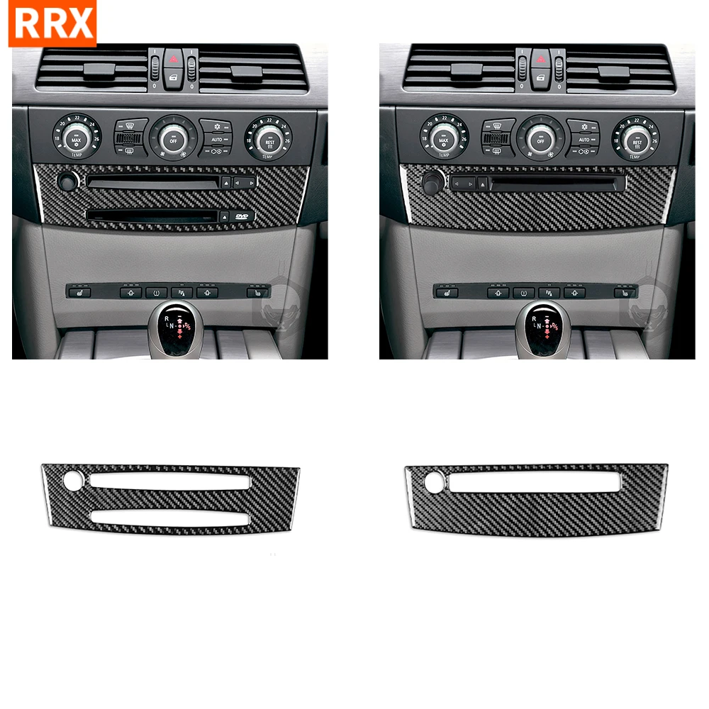 

For BMW 5 Series E60 2004 2005 2006 2007 CD Player Control Box Panel Cover Trim Sticker Carbon Fiber Car Interior Accessories