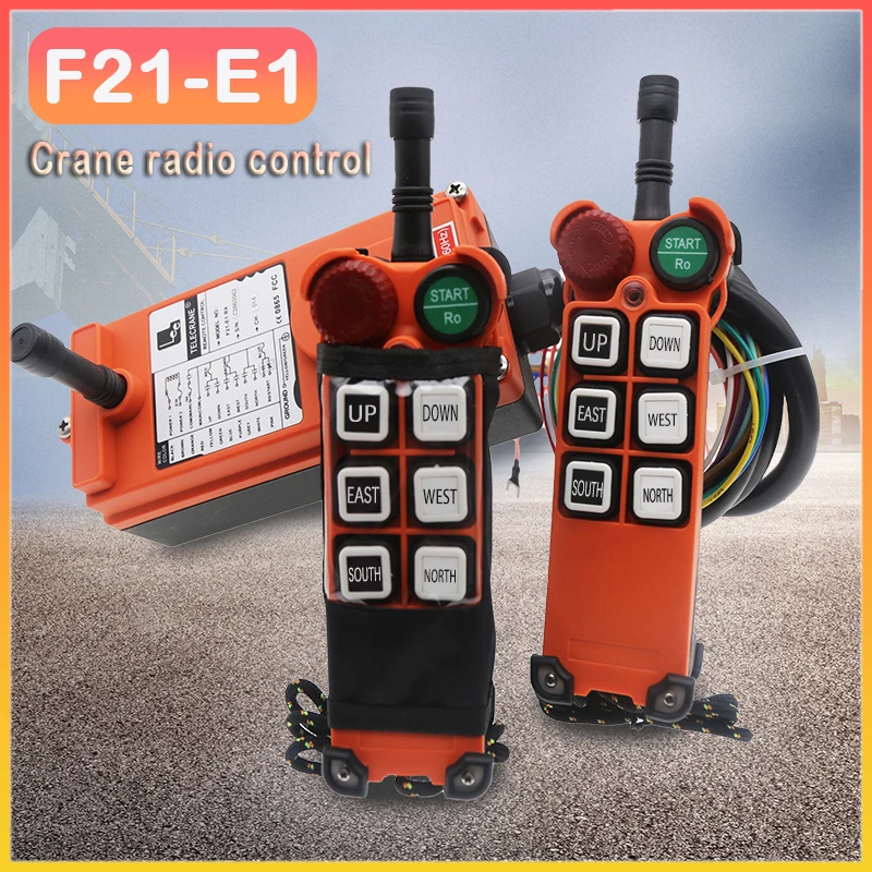 

Industrial remote control F21-E1 crane lifting switch 4 key single speed button 100M wireless control distance 433mhz