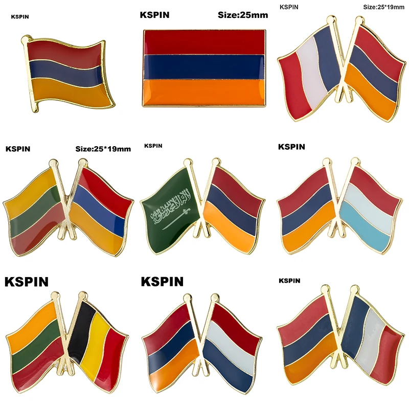 

10pcs a lot Armenia Flag Laple Pin Badge Brooch