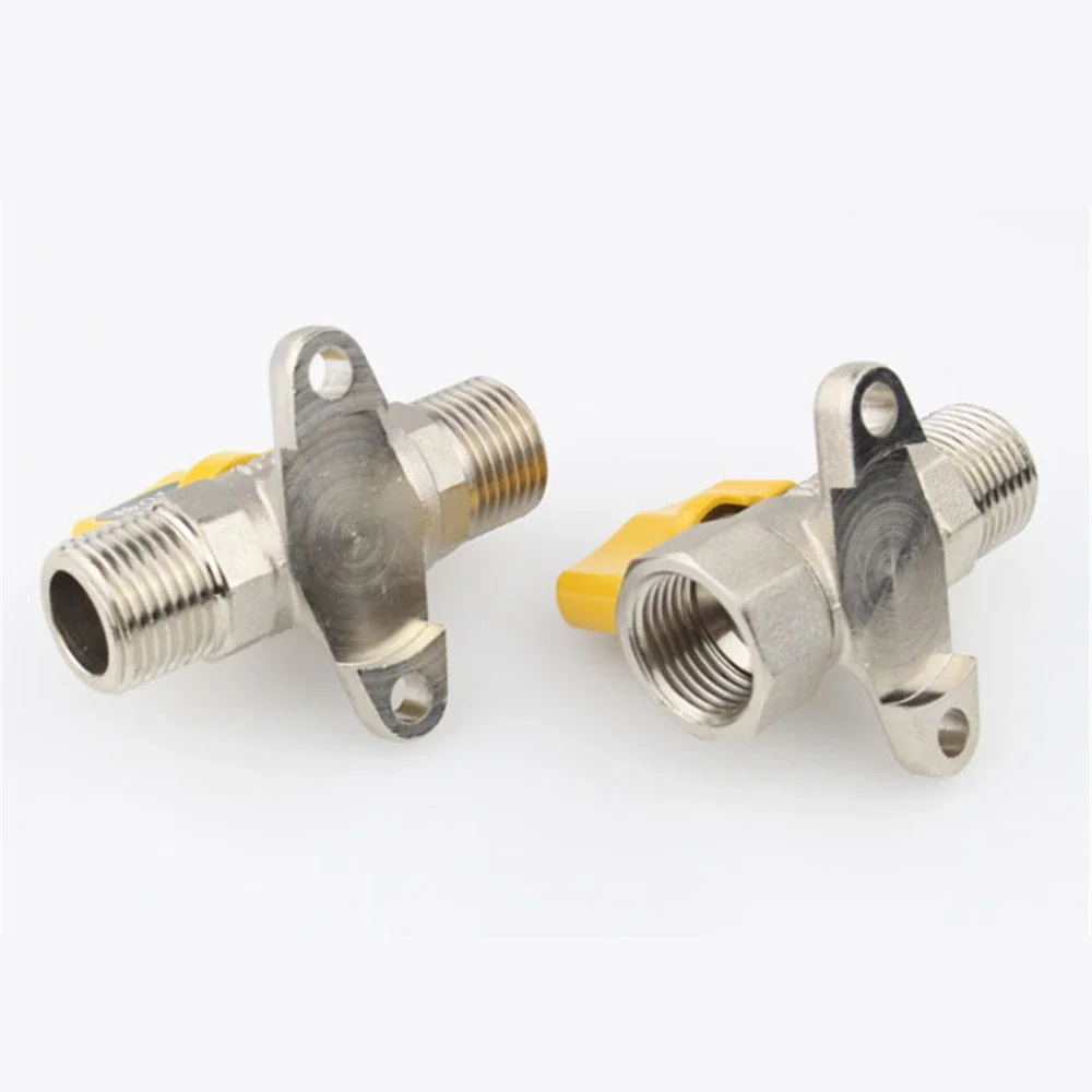4 Points Full Copper Thickened Inner And Outer Ribbon Fixed Seat Ball Valve Double Outer Wire Thread Straight Gas Valve