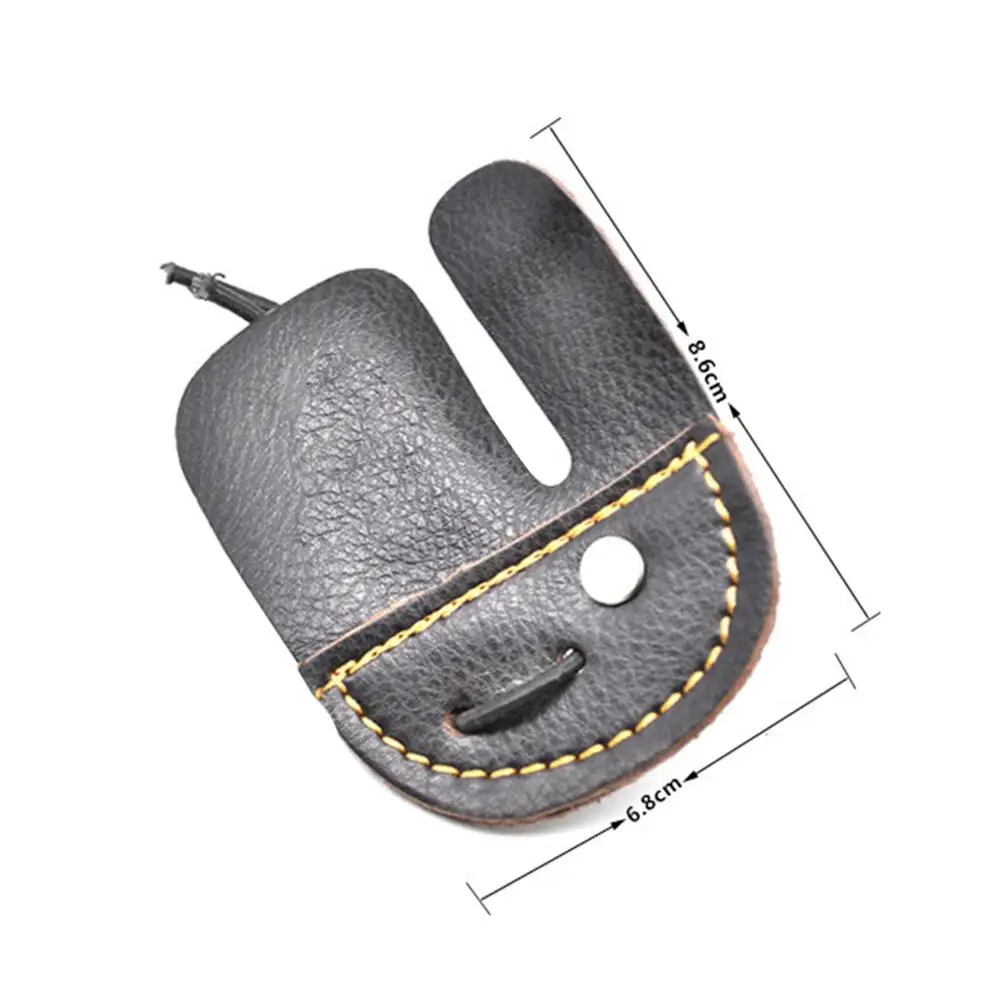 Cow Leather Archery Finger Guard Protection Pad Glove Tab Bow Shooting Hand Guard Tool Arrow Training Shooting Hunting Supplies