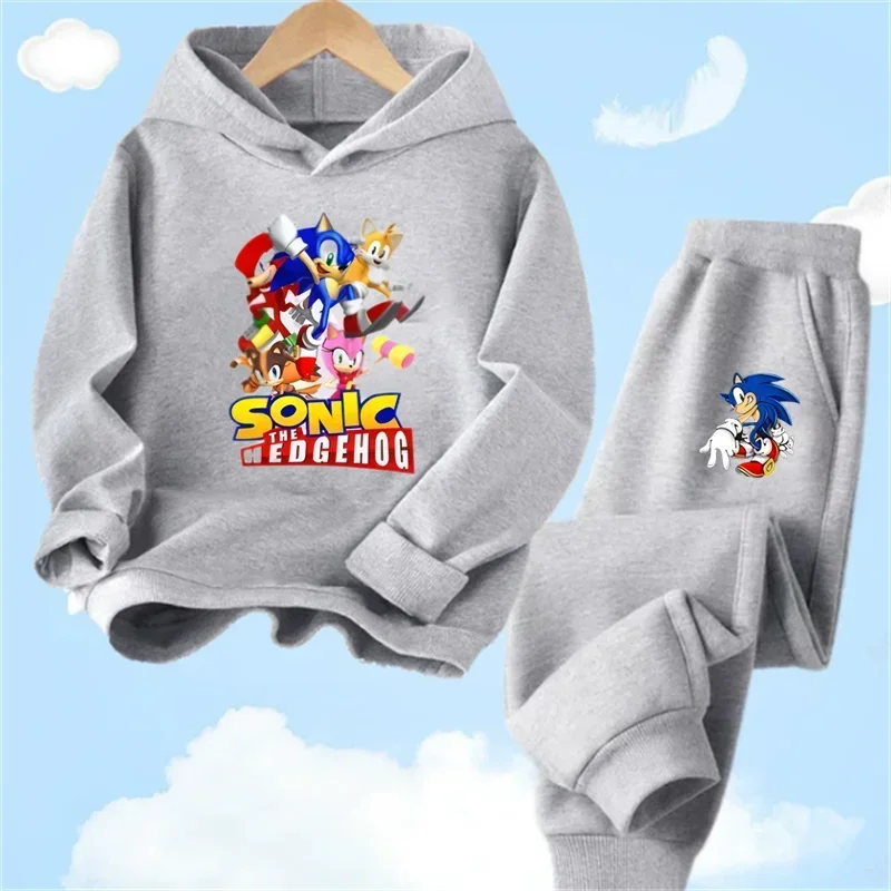 thumbnail image 1 of Ropa de bebé, ropa de abrigo para niño de 2 a 12 años, conjunto de sudadera con capucha, sudadera Sonic 2024 de primavera para niños, ropa para niña, madre e hijo, 1 of 5