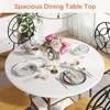 Dining Table Kitchen Tables for Dining Room, 4 People Round Dinner Table with Storage Shelves for Dining Room Kitchen Living 4