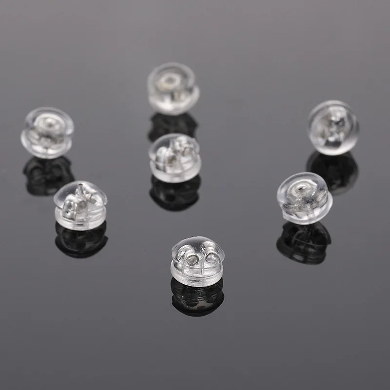 50 teile/los Hamburger Silikon Ohr Stopper Stud Ohrringe Ersatz Für DIY Schmuck Machen Zubehör Liefert – Detail 5