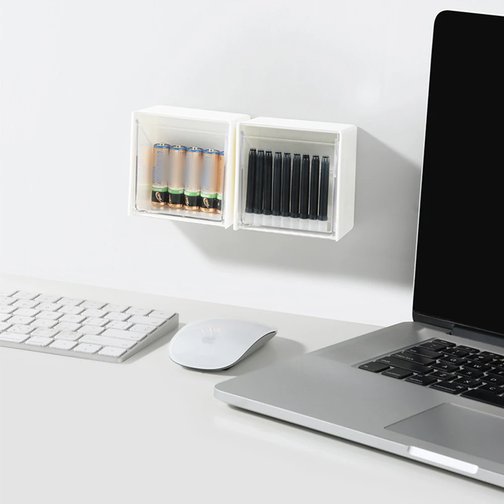 Wall Mounted Cotton Swab Storage Holder Plastic Hanger Wall Holder Nail-free Creative Flap Type Home Decor for Bathroom Bedroom