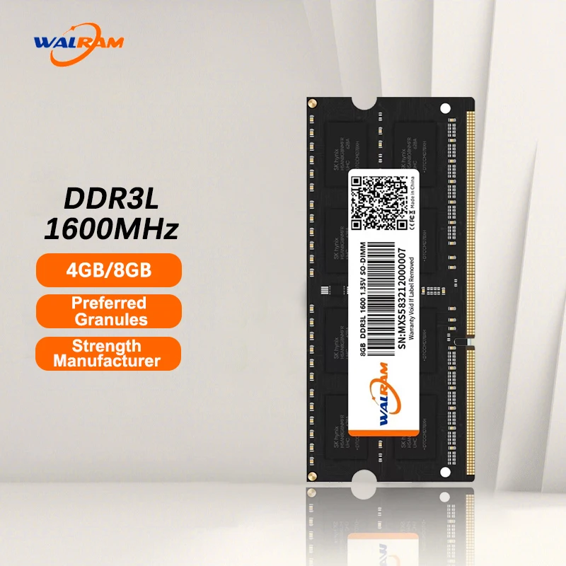 Walram Memoria RAM DDR3L Notebook 8GB 4GB 1.35V 204pin 1600MHz PC3L Laptop Sodimm Memory Laptop Memory Module Laptop Ram Memory Notebook Ram Memory