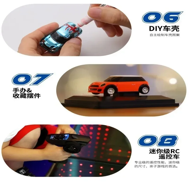 Turbo Racing Car Com Gyro Radio E Controle Remoto Para Crianças E Adultos 1:76 Drift Rc Brinquedos Proporcionais Completos Kit R 5