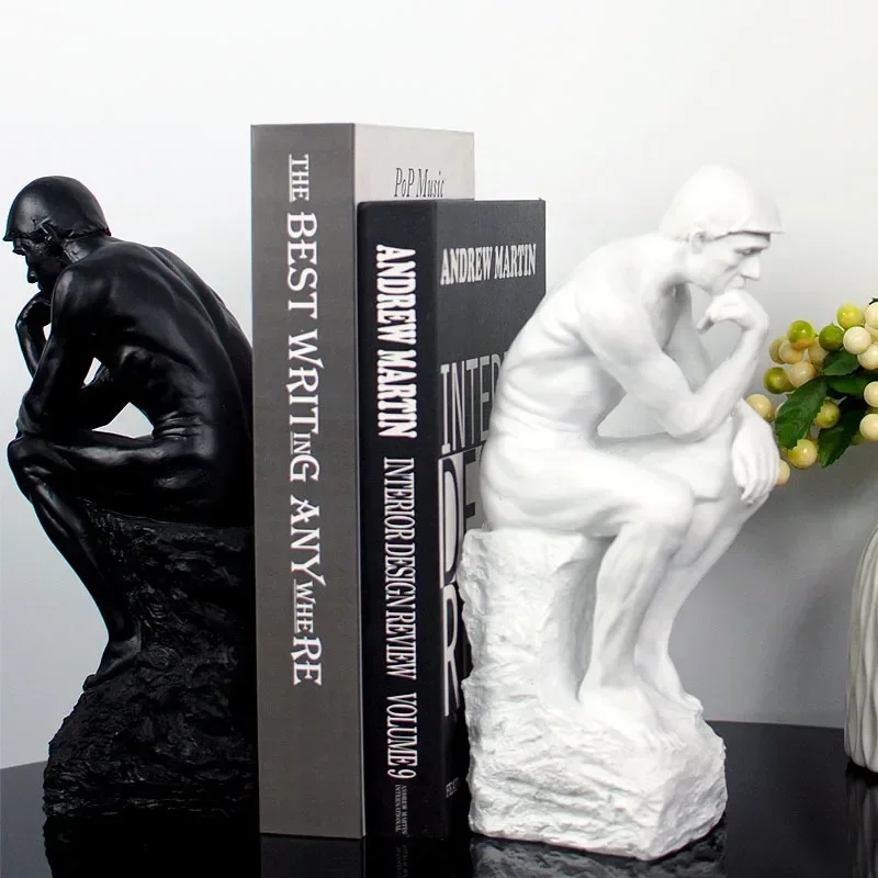 

Modern Simple Thinker Figure Sculpture bookend Thinker figurines Ornaments Room Decor Figure Resin Statue Home Decoration Gifts