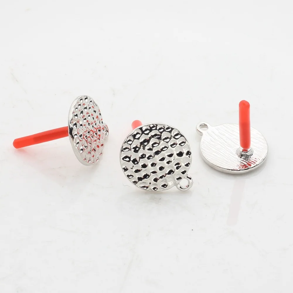 10 teile/los Zink-legierung Stud Ohrringe Runde Metall Runde Welligkeit Ohrringe Stecker Für DIY Ohrringe Schmuck Machen Zubehör – Detail 3