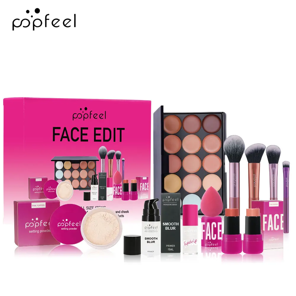 Valentine's Day and Birthday Makeup Gift Set All-in-One 11-Piece Makeup Kit for Girls and Women Featuring Concealer P POPFEEL