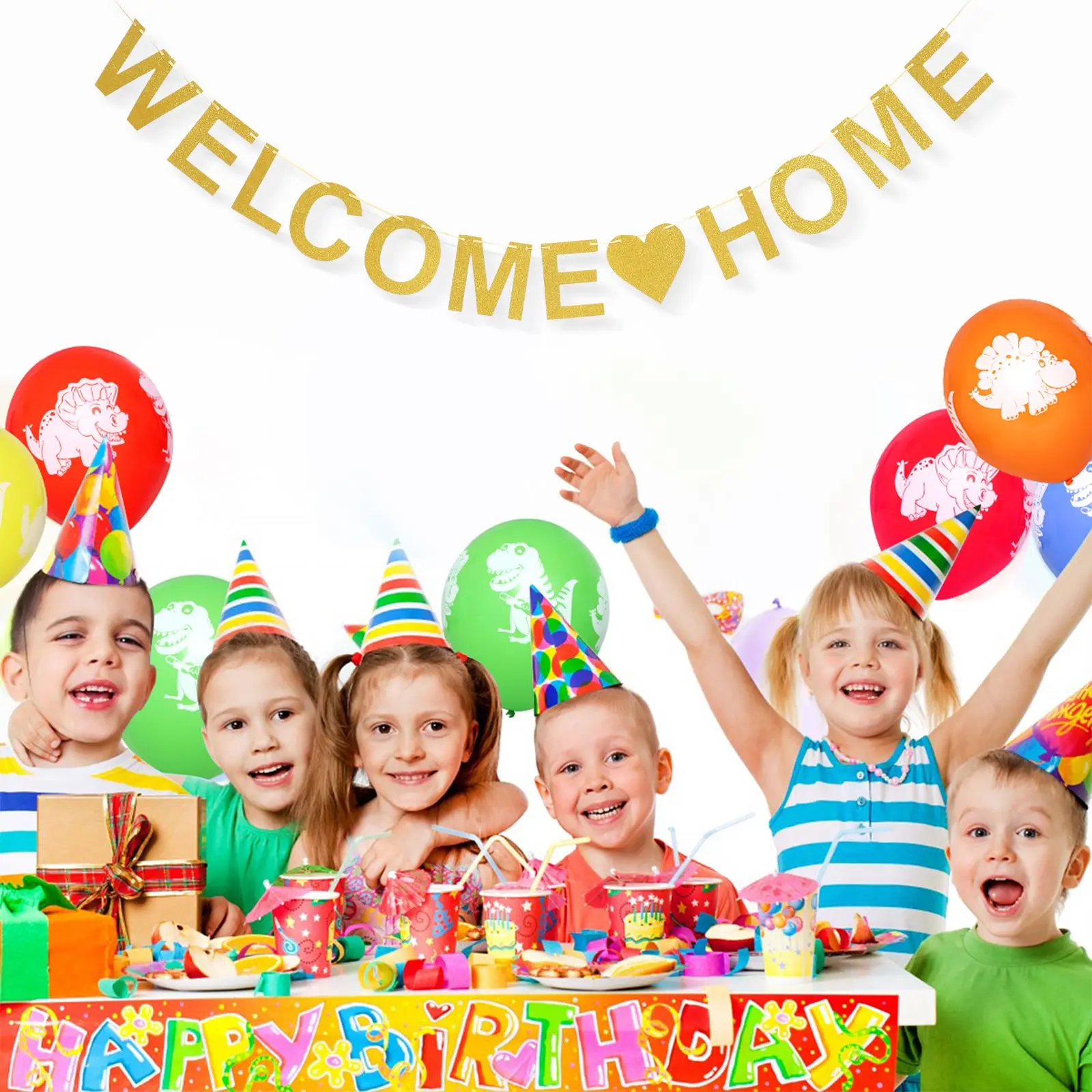 Decorazioni Per Feste Di Benvenuto A Casa, Oro Rosa, Banner Per