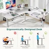 60 Inches L Shaped Electric Standing Desk, Height Adjustable Corner Gaming Desk with Drawers, Keyboard Tray, Power Outlets 4
