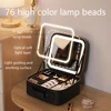 Smart LED Cosmetic Case with Mirror Cosmetic Bag Travel Makeup Bags for Women Fashion Portable Storage Bag Travel Makeup Bags 2