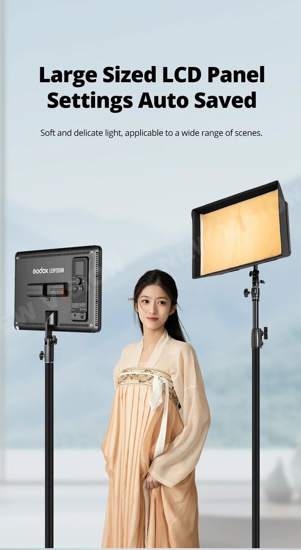 LEDP260C 3300~5500K LED Bi-Color & Dimmable Studio Video Light Lamp Panel for Ca