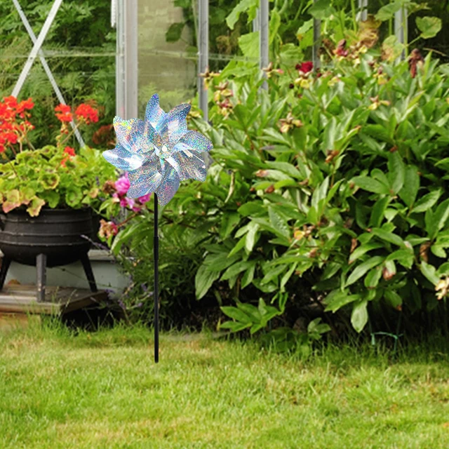 2/10Db Madárgátló Szél Fonó Praktikus 8 Levelek Madárcsökkentő Szélmalom Kreatív Kültéri Kerti Gyep Udvari Dekoráció - Image 4