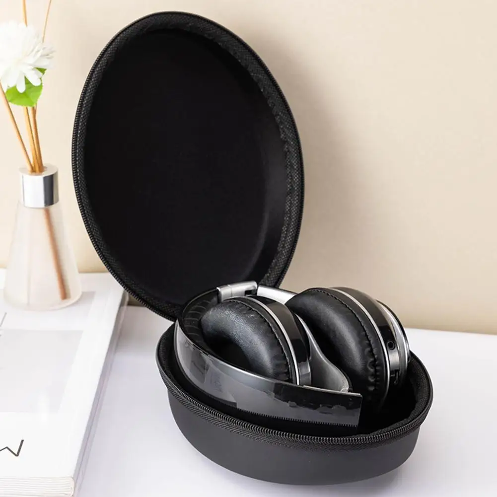 Black Shockproof Headphone Carrying Case for Travel