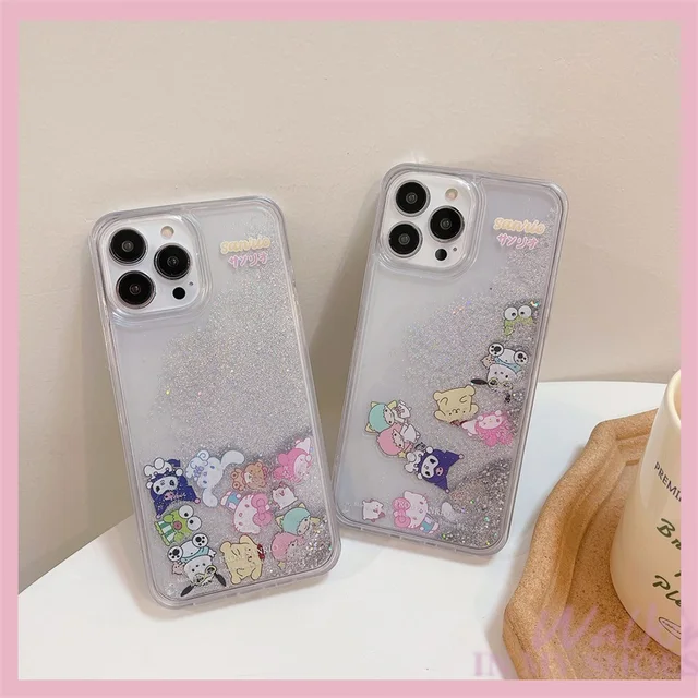 Japan Kitty Melody Pochacco Liquid Quicksand Case For iPhone