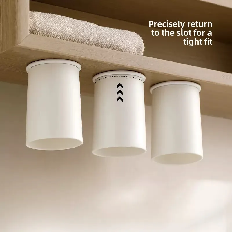 Wall Mounted Magnetic Toothbrush Holder Tooth Cup Set Drip Dry Bathroom Organizer Space Saving Hanging Rack For Brushes Oral Car 3