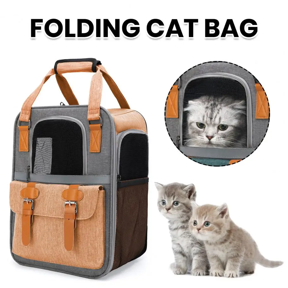 Pet Backpack Expandable Cat Backpack Portable Expandable Pet Carrier for Cats Dogs Breathable Travel Bag for Outdoor